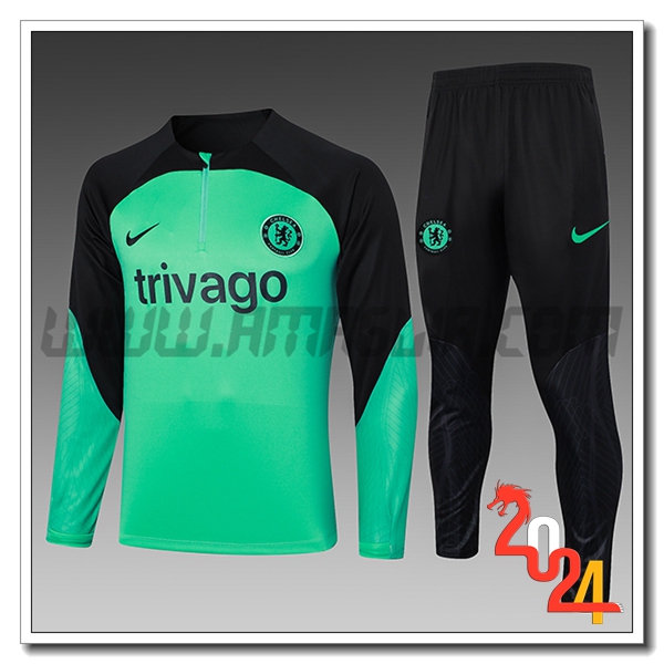 Tuta Allenamento FC Chelsea Bambino Verde/Nero 2023 2024