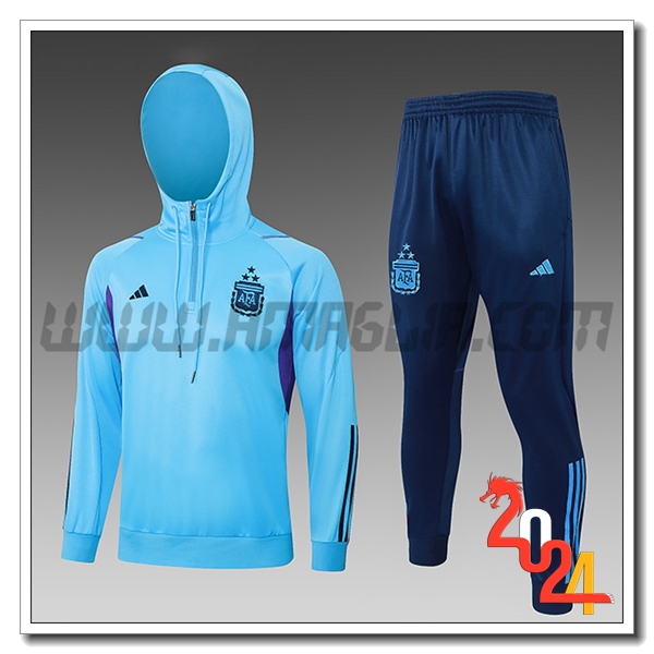 Giacca Con Cappuccio Tuta Argentina Bambino Blu 2023 2024