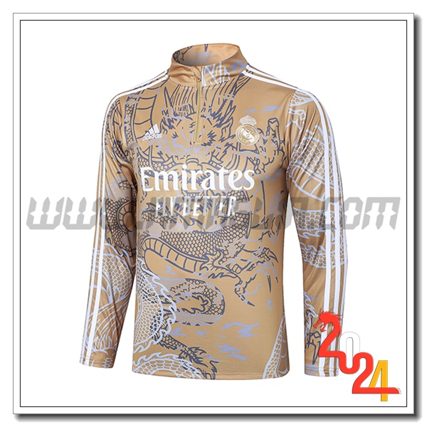 Felpa Allenamento Real Madrid Marrone/Grigio/Bianco 2023 2024