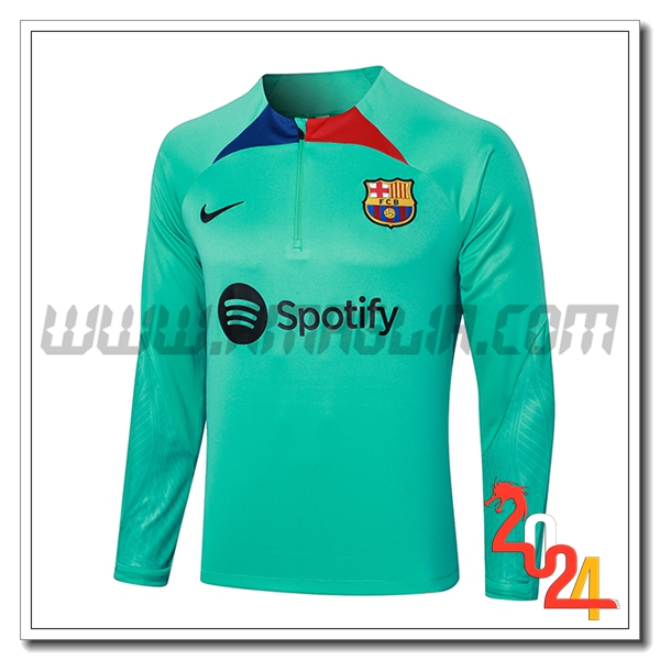 Felpa Allenamento FC Barcellona Verde 2023 2024 -03
