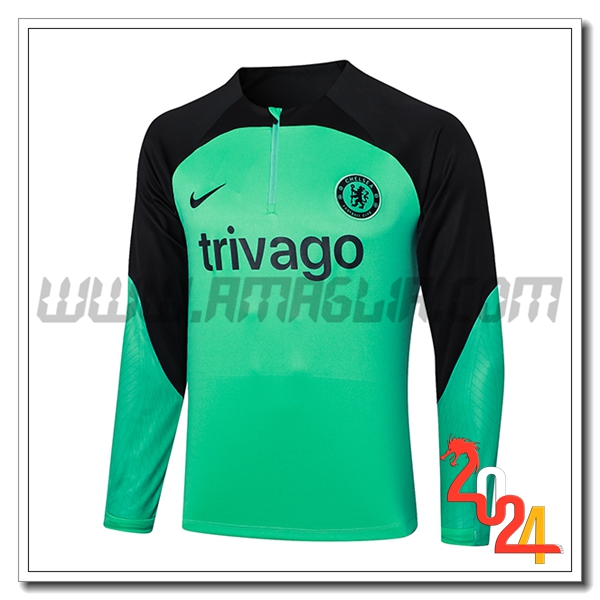 Felpa Allenamento FC Chelsea Verde/Nero 2023 2024