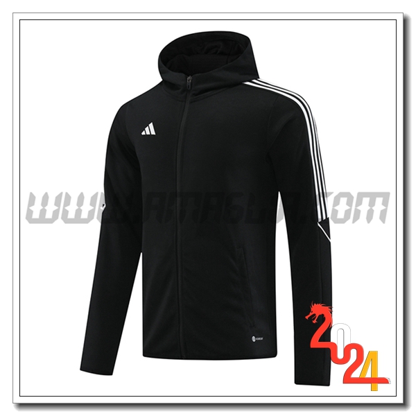 Giacca Con Cappuccio Adidas Nero/Bianco 2023 2024