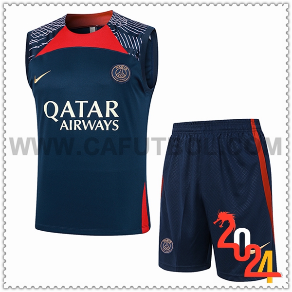 Kit Canotta Allenamento + Pantaloncini PSG Blu Scuro 2024 2025
