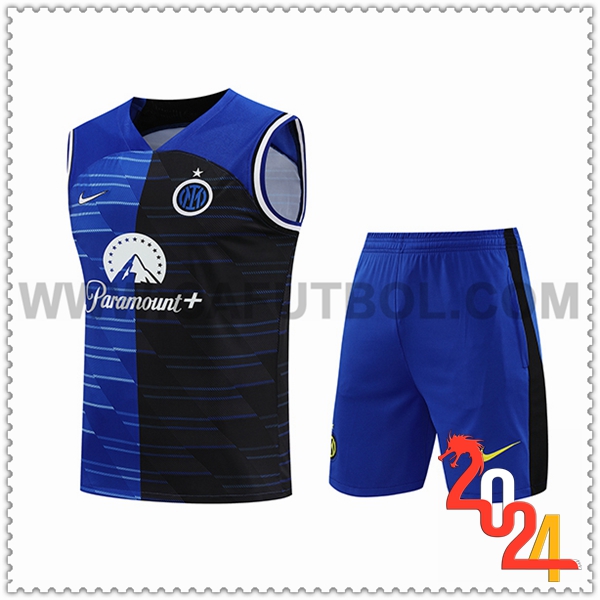 Kit Canotta Allenamento + Pantaloncini Inter Milan Blu/Nero 2024 2025