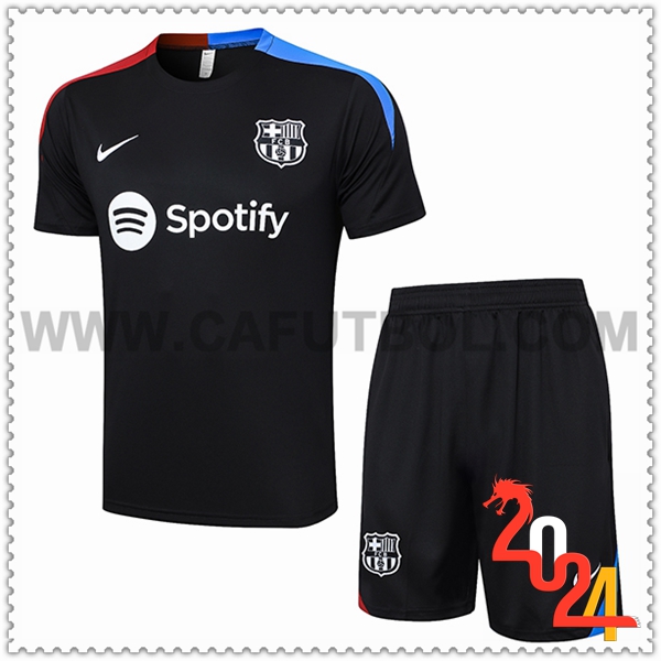 Kit Maglia Allenamento + Pantaloncini FC Barcellona Nero/Blu/Rosso 2024 2025