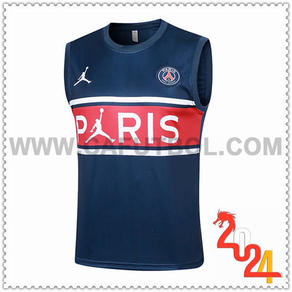 Canotta Allenamento Jordan PSG Blu/Rosso 2024 2025