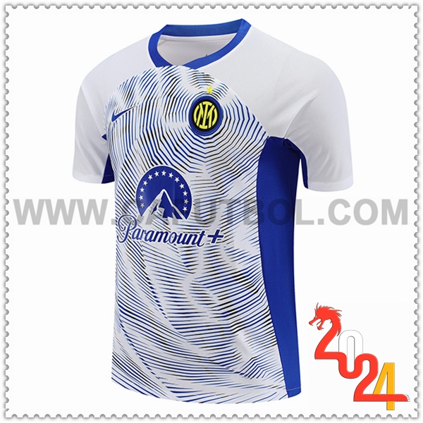 T Shirt Allenamento Inter Milan Bianco/Blu 2024 2025
