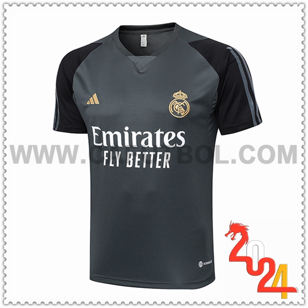 T Shirt Allenamento Real Madrid Grigio/Nero 2024 2025