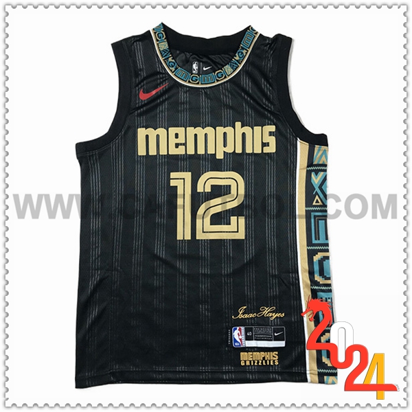 Maglia Memphis Grizzlies (MORANT #12) 2024/25 Nero/Marrone