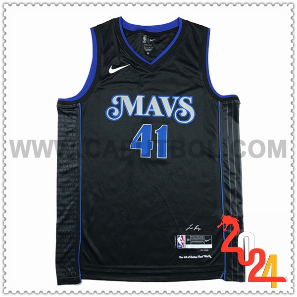 Maglia Dallas Mavericks (NOWITZKI #41) 2024/25 Nero/Blu