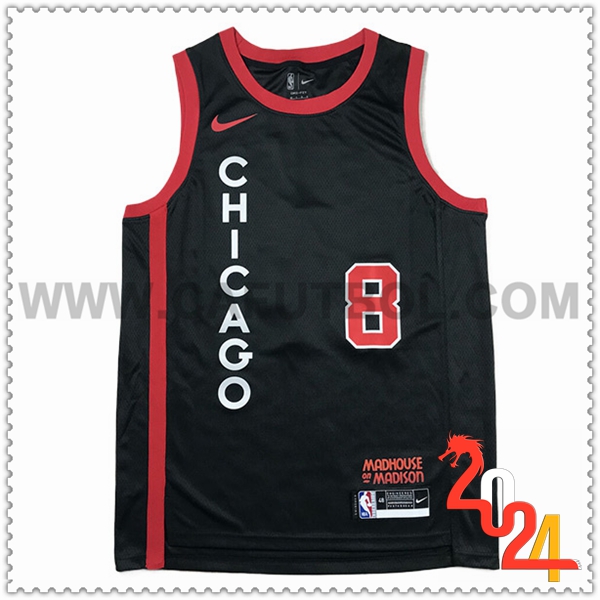 Maglia Chicago Bulls (LAVINE #8) 2024/25 Nero/Rosso