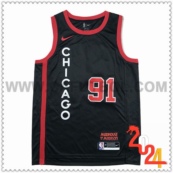 Maglia Chicago Bulls (ROOMAN #91) 2024/25 Nero/Rosso