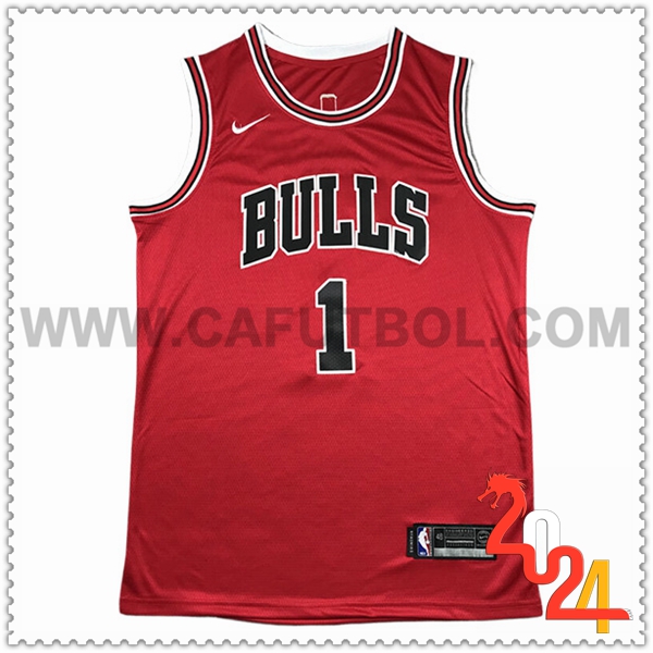 Maglia Chicago Bulls (Rosa #1) 2024/25 Nero/Rosso