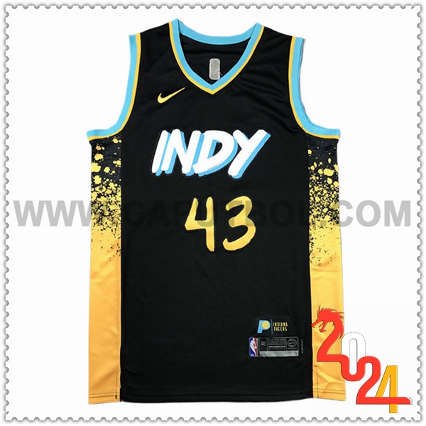 Maglia Indiana Pacers (SIAKAM #43) 2024/25 Nero/Giallo
