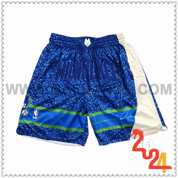 Pantaloncini NBA Milwaukee Bucks 2024/25 Blu/Nero