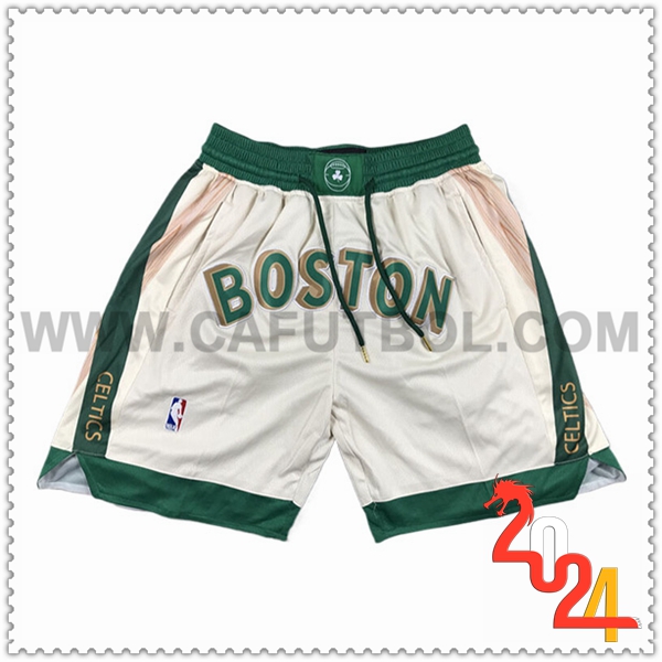 Pantaloncini NBA Boston Celtics 2024/25 Beige/Verde