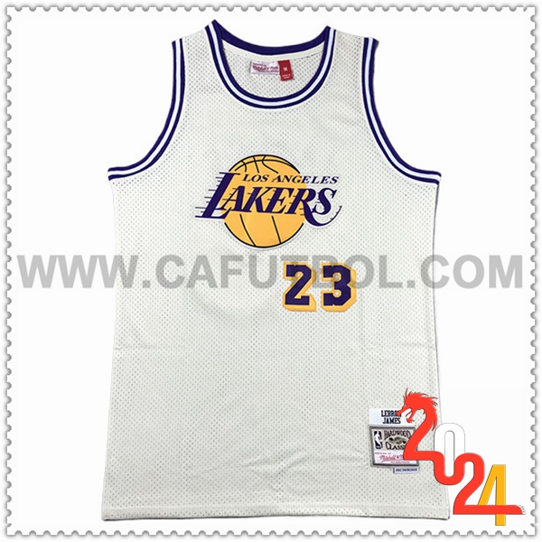 Maglia Los Angeles Lakers (JAMES #23) 2024/25 Bianco/Giallo/Blu