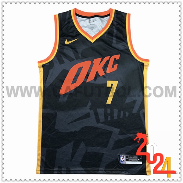 Maglia Oklahoma City Thunder (HOLMGREN #7) 2024/25 Nero/Rosso/Giallo