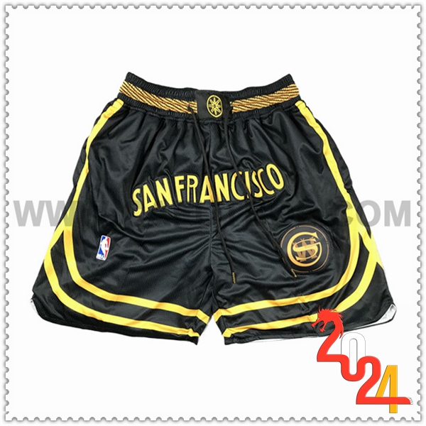 Pantaloncini NBA Golden State Warriors 2024/25 Nero/Giallo