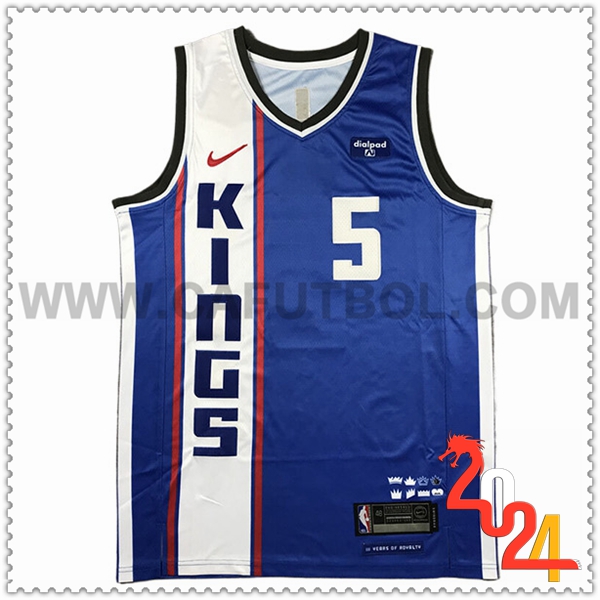 Maglia Sacramento Kings (FOX #5) 2024/25 Blu/Bianco