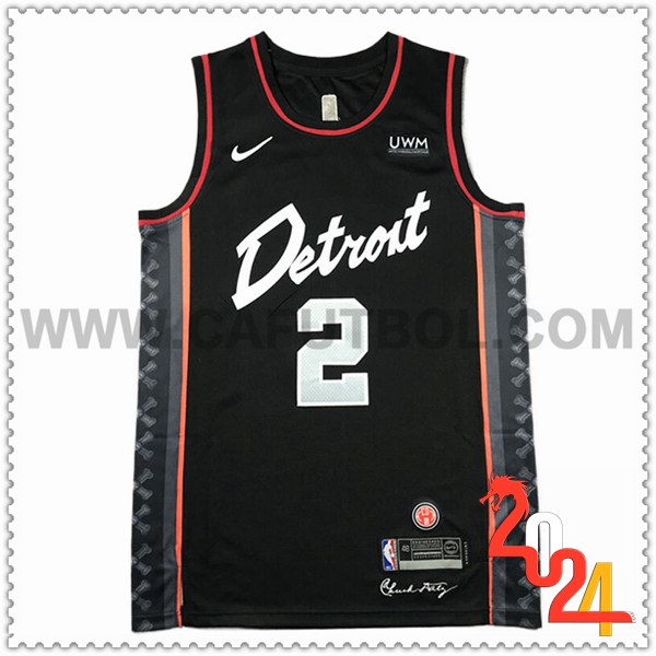 Maglia Detroit Pistons (CUNNINGHAM #2) 2024/25 Nero/Bianco/Arancia