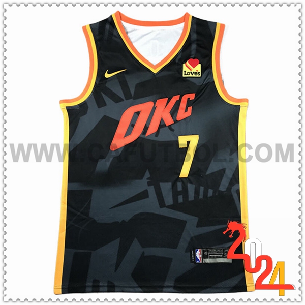 Maglia Oklahoma City Thunder (HOLMGREN #7) 2024/25 Nero/Grigio/Giallo/Arancia