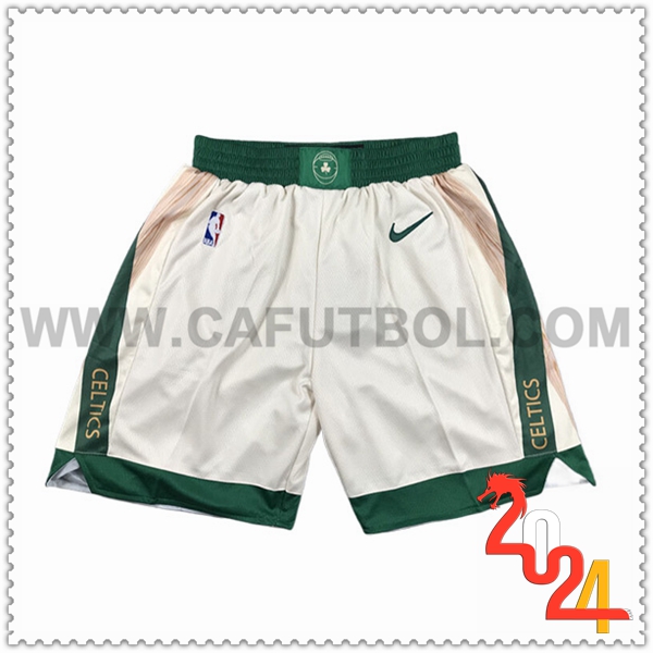 Pantaloncini NBA Boston Celtics 2024/25 Bianco/Verde
