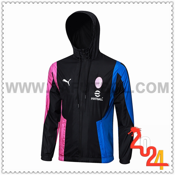Giacca A Vento AC Milan Nero/Rosa/Blu 2024 2025
