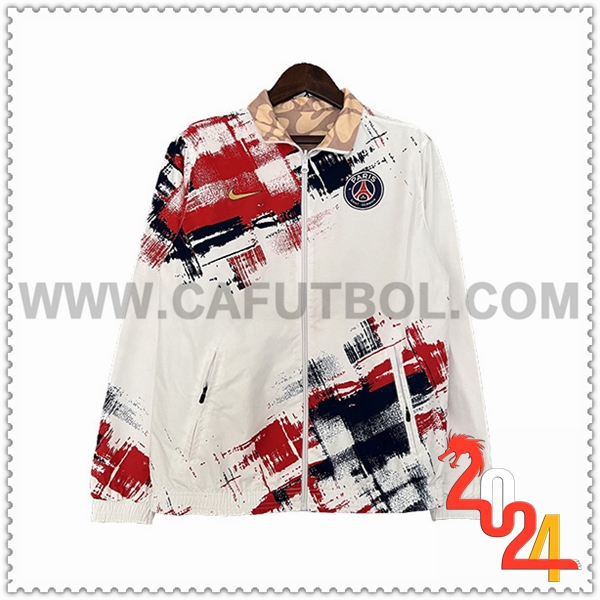 Giacca A Vento PSG Bianco/Nero/Rosso 2023 2024