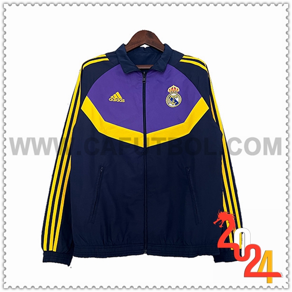 Giacca A Vento Real Madrid Nero/viola/Giallo 2024 2025