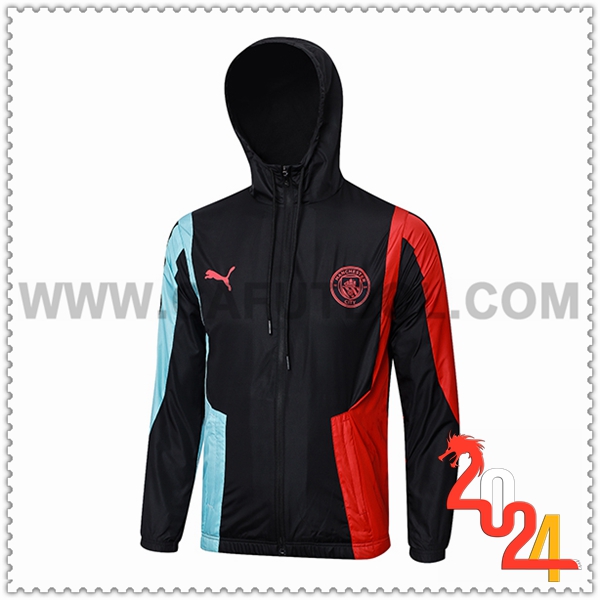 Giacca A Vento Manchester City Nero/Rosso/Blu 2024 2025