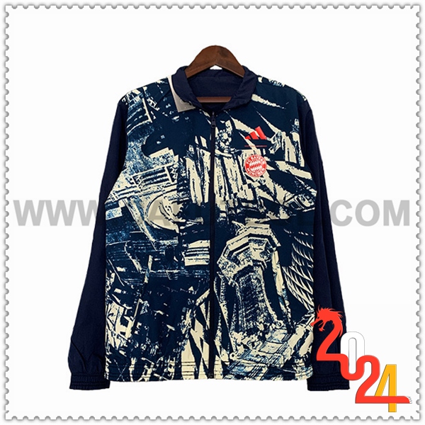 Giacca A Vento Bayern Monaco Blu/Beige 2023 2024