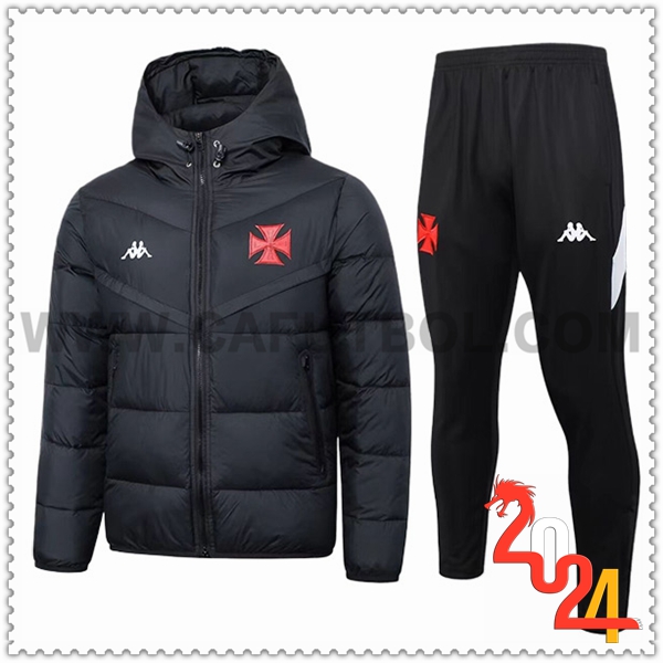 Tuta Piumino Con Cappuccio CR Vasco Da Gama Nero 2024 2025