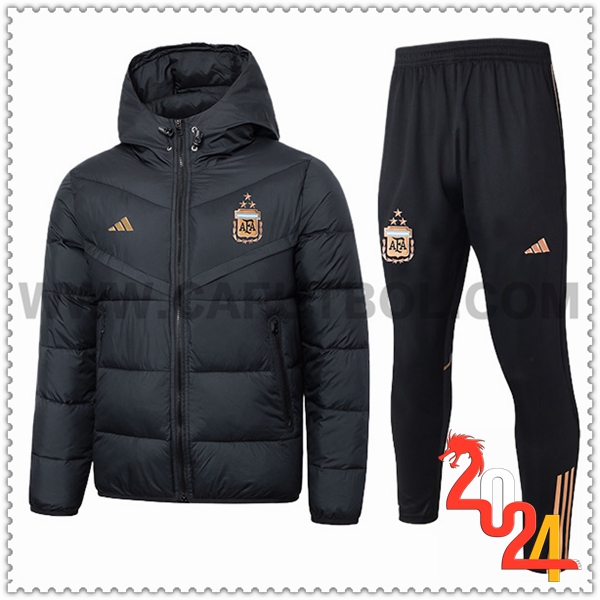 Tuta Piumino Con Cappuccio Argentina Nero 2024 2025