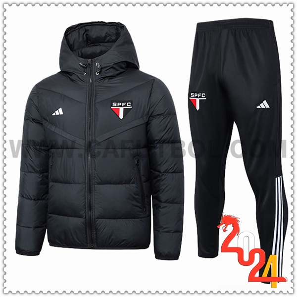Tuta Piumino Con Cappuccio Sao Paulo FC Nero 2024 2025