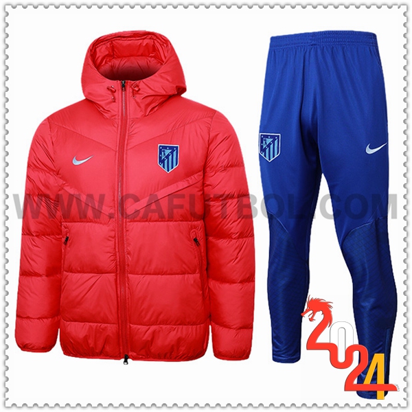 Tuta Piumino Con Cappuccio Atletico Madrid Rosso 2024 2025