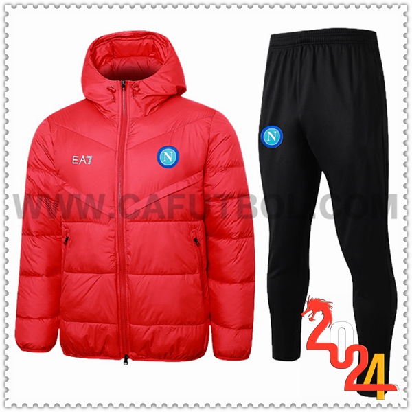 Tuta Piumino Con Cappuccio SSC Napoli Rosso 2024 2025