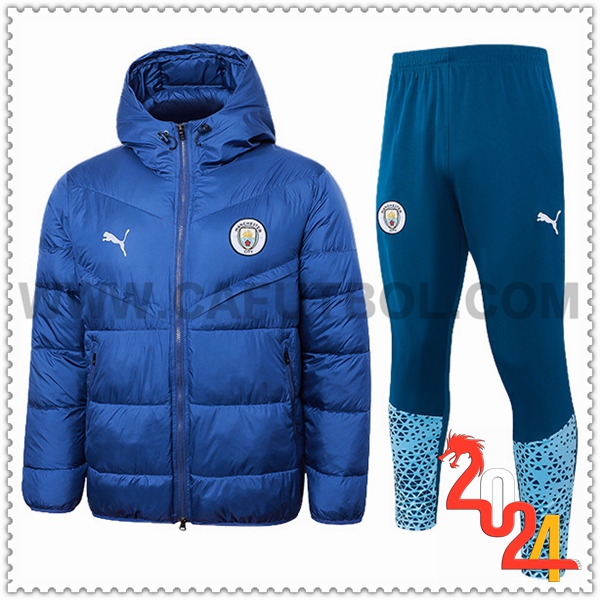 Tuta Piumino Con Cappuccio Manchester City Blu 2024 2025 -02