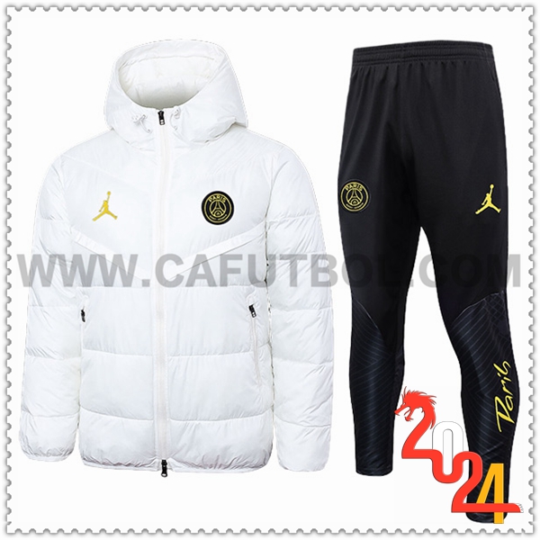Tuta Piumino Con Cappuccio Jordan PSG Bianco 2024 2025