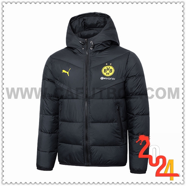 Nuova Piumino Con Cappuccio Dortmund Nero 2024 2025