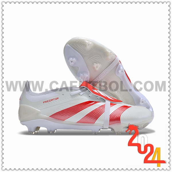 Adidas Scarpe Da Calcio Predator Elite Tongue FG Bianco/Rosso