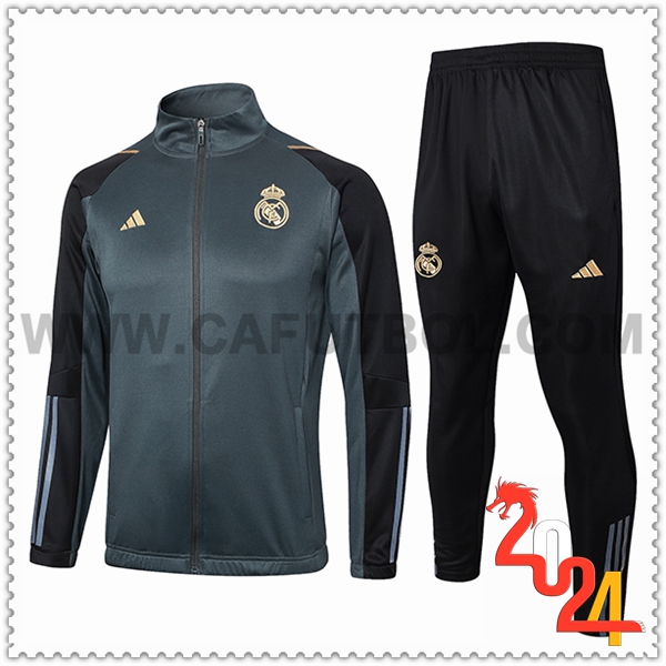 Tuta Allenamento Giacca Real Madrid Grigio/Nero 2024 2025