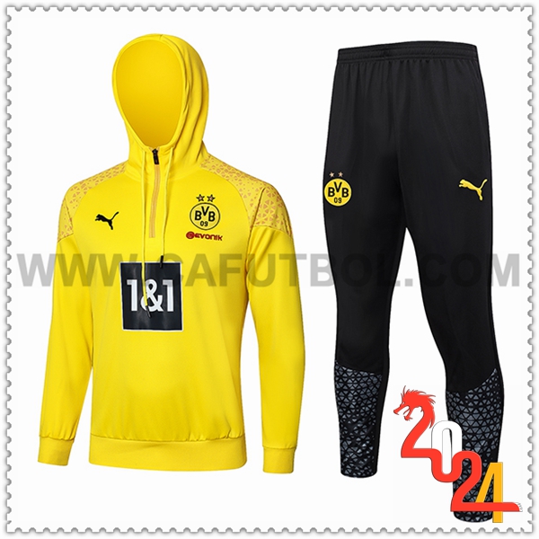 Giacca Con Cappuccio Tuta Dortmund Giallo/Nero 2024 2025