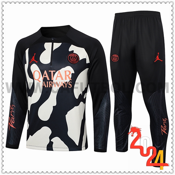 Tuta Allenamento Jordan PSG Nero/Beige 2024 2025