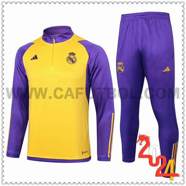 Tuta Allenamento Real Madrid viola/Giallo 2024 2025