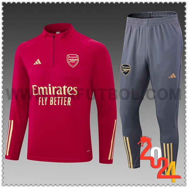 Tuta Allenamento Arsenal Bambino Rosso/Grigio 2024 2025