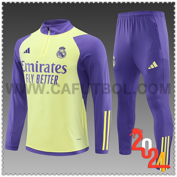 Tuta Allenamento Real Madrid Bambino Giallo/viola 2024 2025