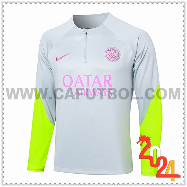 Felpa Allenamento PSG Grigio/Giallo 2024 2025