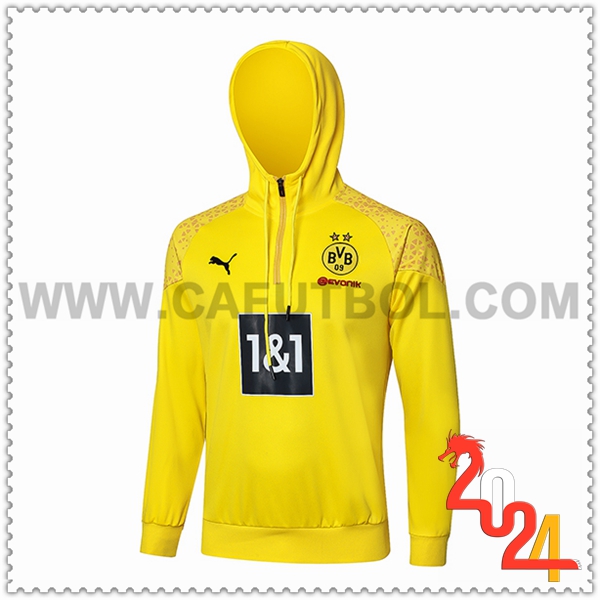 Felpa Con Cappuccio Dortmund Giallo/Nero 2024 2025