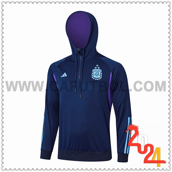 Felpa Con Cappuccio Argentina Blu Scuro 2024 2025